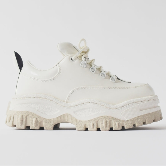 Eytys Angel Patent Leather White Chunky Platform Low Top Sneaker in White Sz 6 - Picture 4 of 16